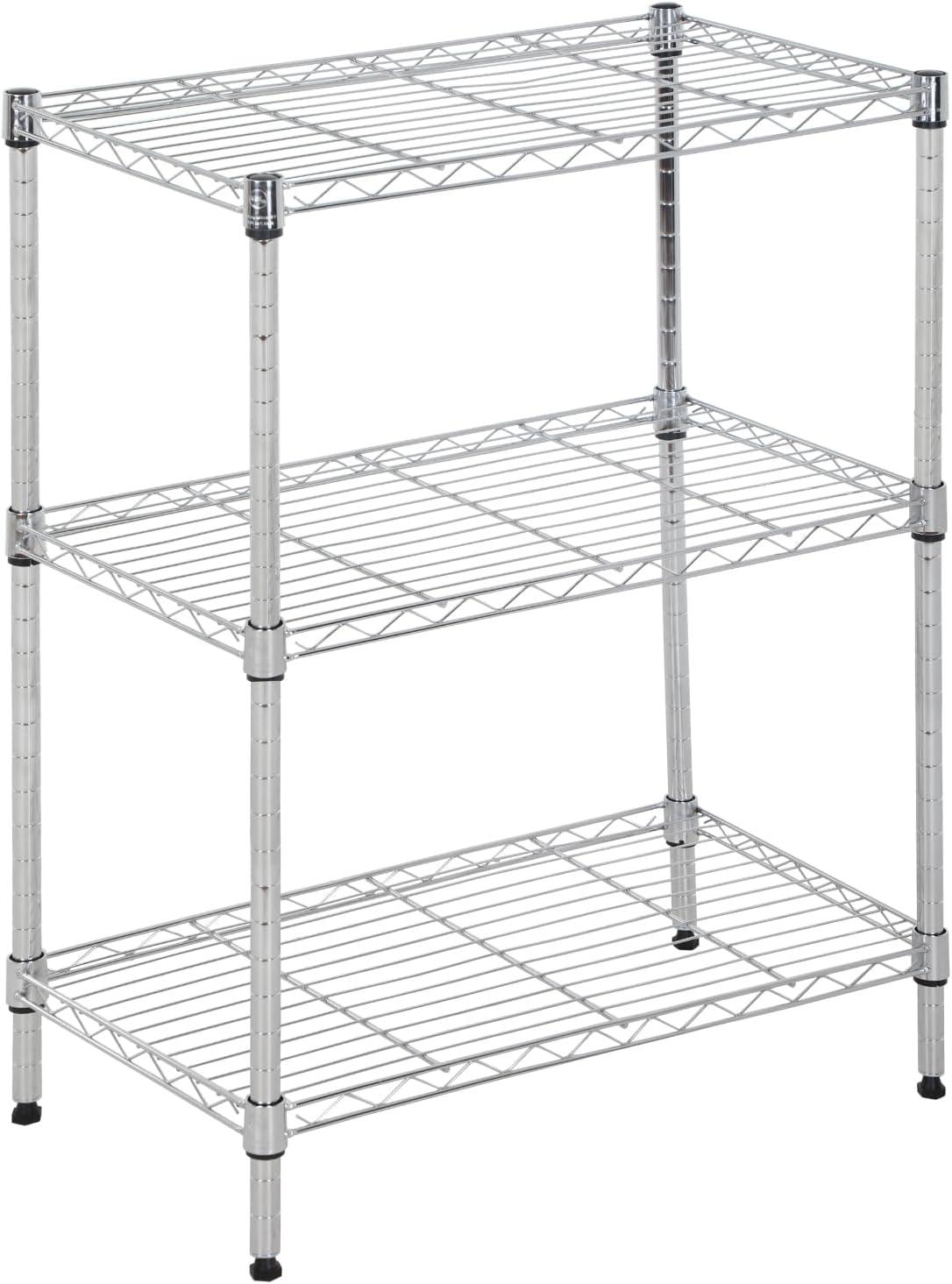 FDW 3 Tier Wire Shelving Unit Heavy Duty Storage Rack Metal Shelf Garage Organizer Wire Rack