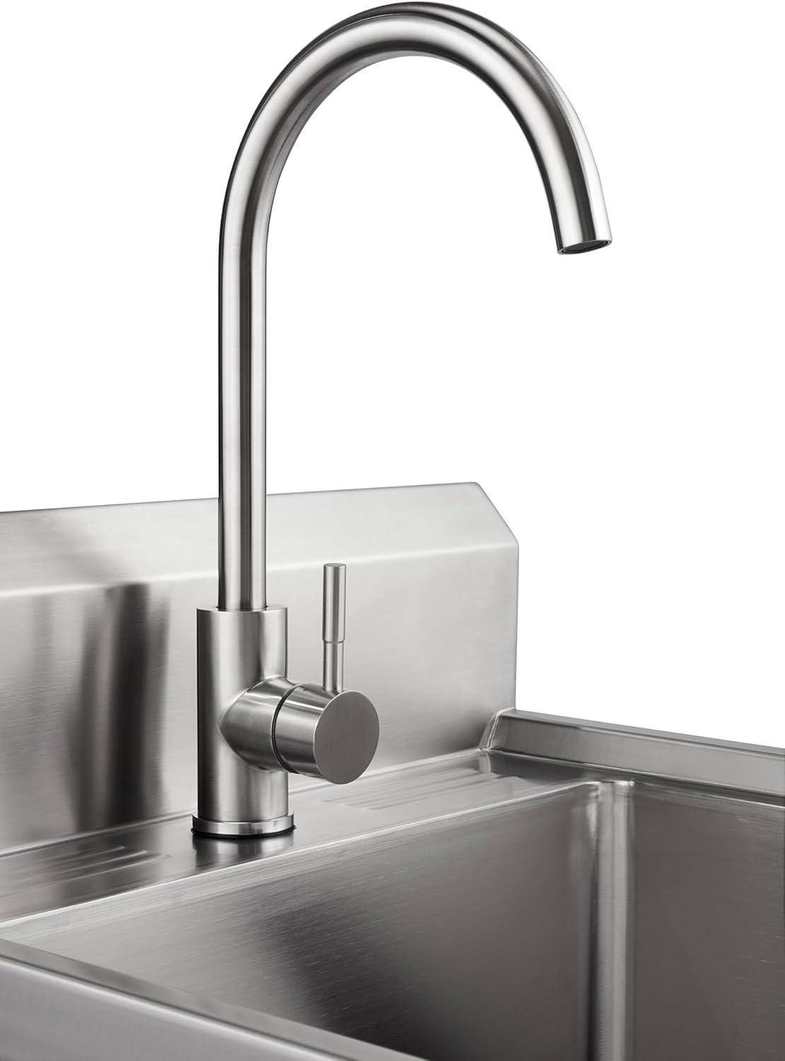 TRINITY EcoStorage 21.5 in. W x 49.3 in. H x 24 in. D NSF Stainless Steel Utility Sink w/ Faucet