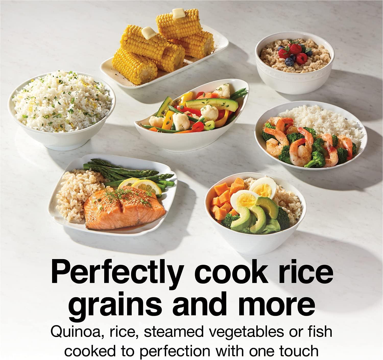 Proctor Silex Rice Cooker & Food Steamer, 16 Cups Cooked (8 Cups Uncooked), Includes Steam and Rinsing Basket, Black (37527)