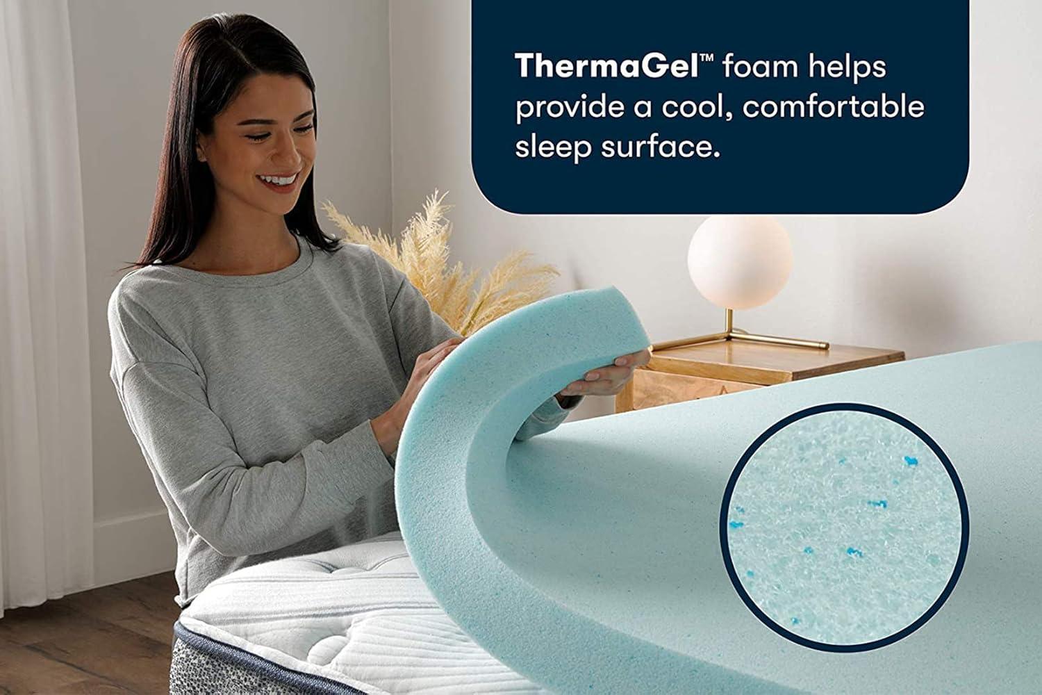 Serta Serta Cooling ThermaGel Memory Foam Mattress Topper, 3 Inch