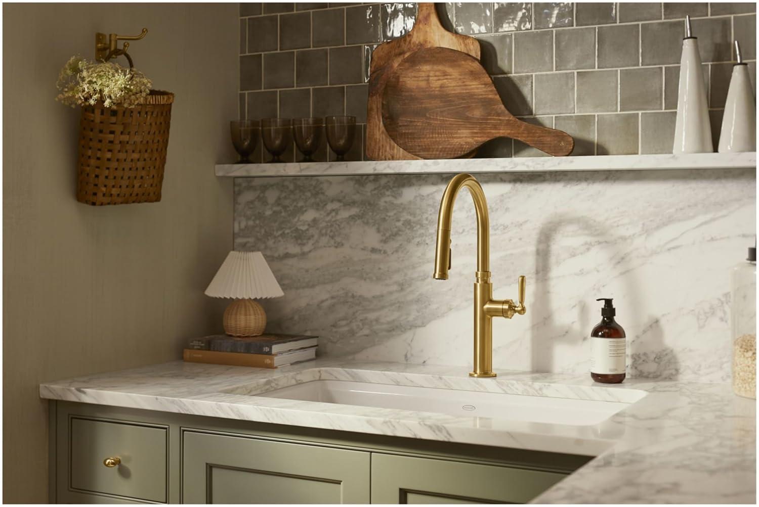 Edalyn by Studio McGee Pull-Down Kitchen Sink Faucet with Three-Function Sprayhead