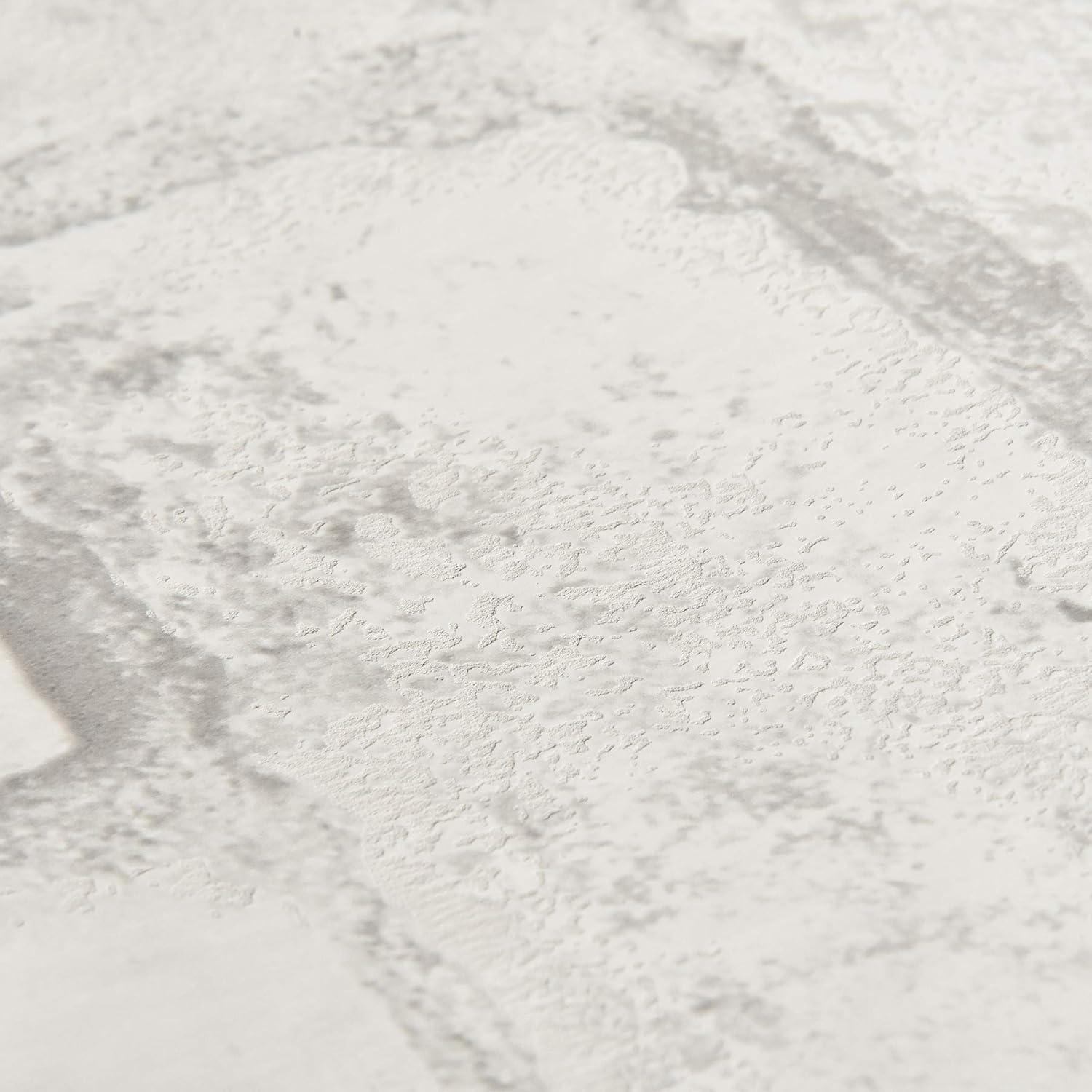 NuWallpaper Loft White Brick Raised Ink Vinyl Peel And Stick Wallpaper, 216-in by 20.5-in, 30.75 sq. ft.