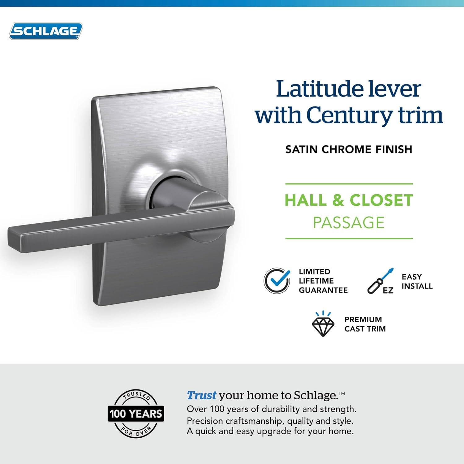 Latitude Passage Door Lever with Century Rosette