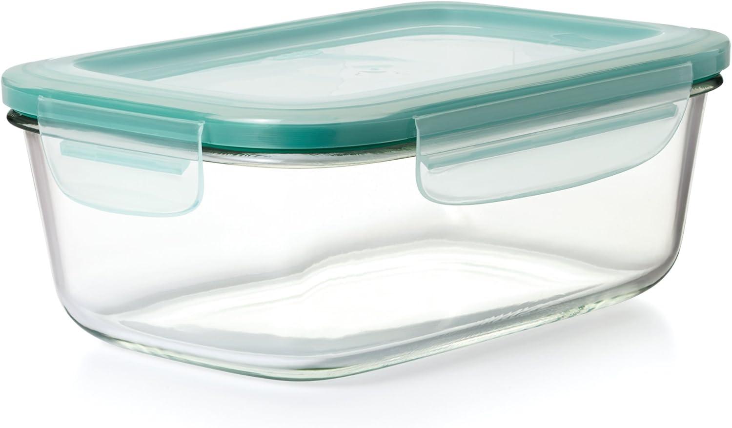 Teal 30-Piece Glass and Plastic Food Storage Container Set