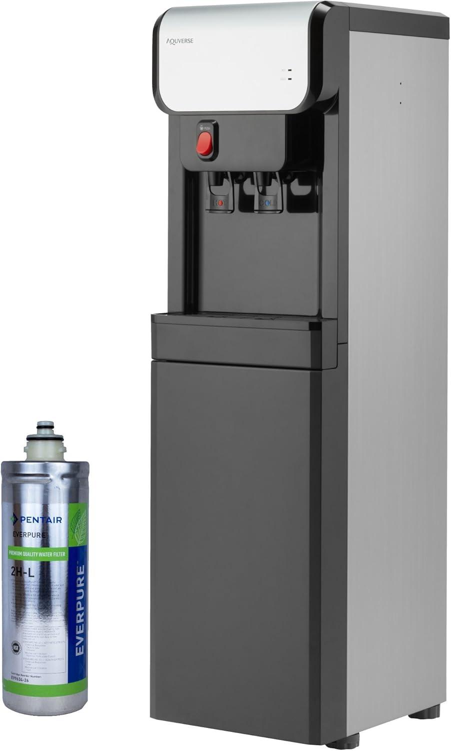 Aquverse 750 Gallon Stainless Black Hot & Cold Water Cooler Dispenser