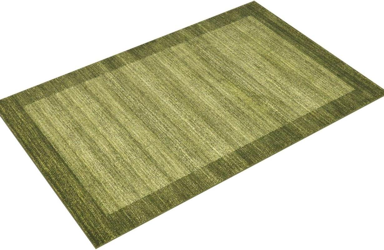 Unique Loom Del Mar Collection Area Rug - Abigail (5' 3" x 8' Rectangle Light Green/Ivory)