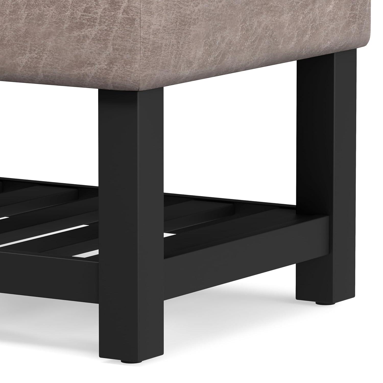 Simpli Home Cosmopolitan 44"W Transitional Tufted Storage Ottoman Bench with Lift Top