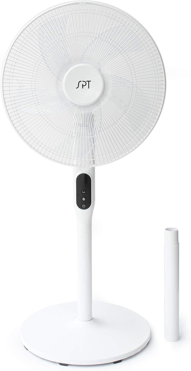 16" DC-Motor Energy Saving Stand Fan with Remote and timer-Piano White