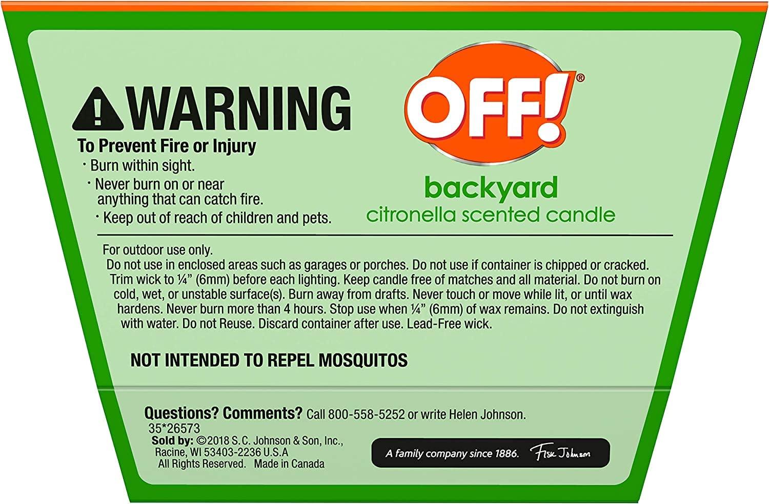 OFF! 18oz Citronella Candle Outdoor Bug Deterrent Mosquito Candle - 18oz
