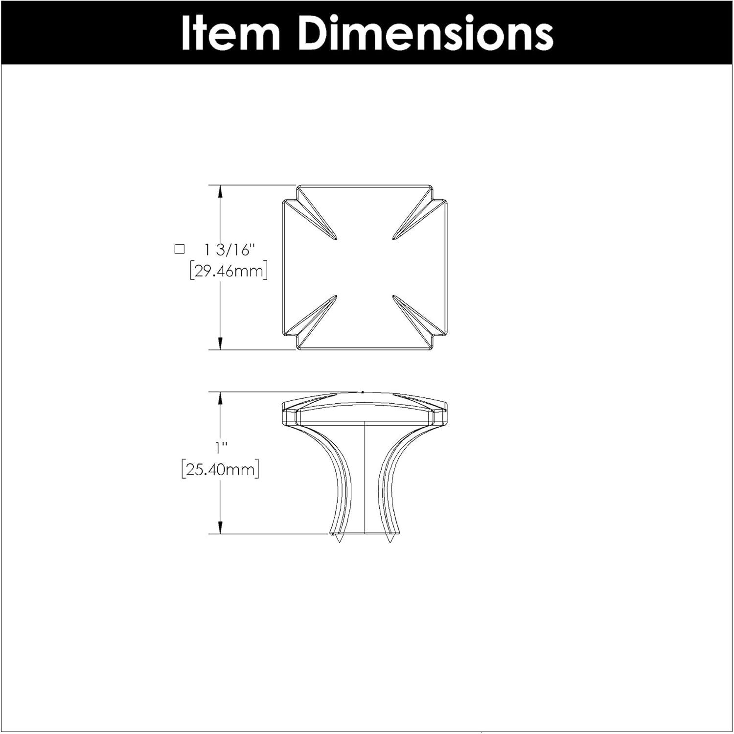 Bridges 1 3/16" Length Square Knob