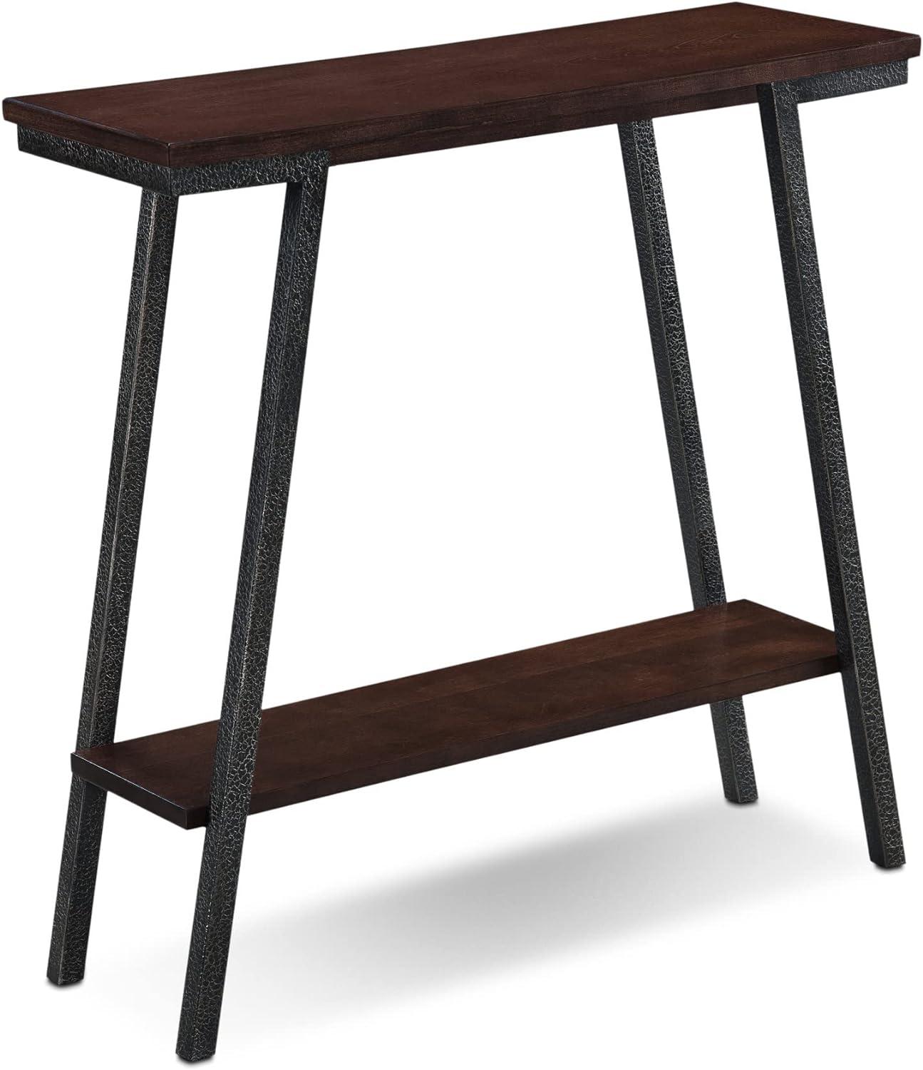 Empiria Modern Industrial Walnut Hall Console with Foundry Bronze Legs