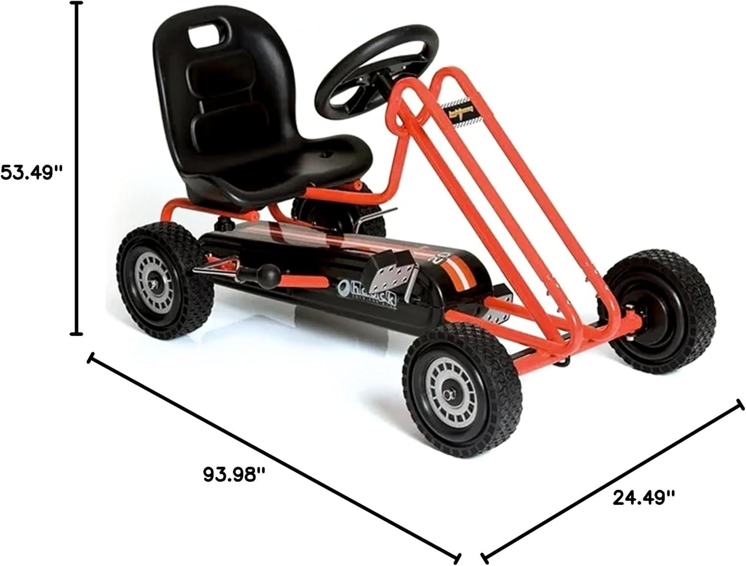 Orange Ergonomic Pedal Go Kart with Hand Brake