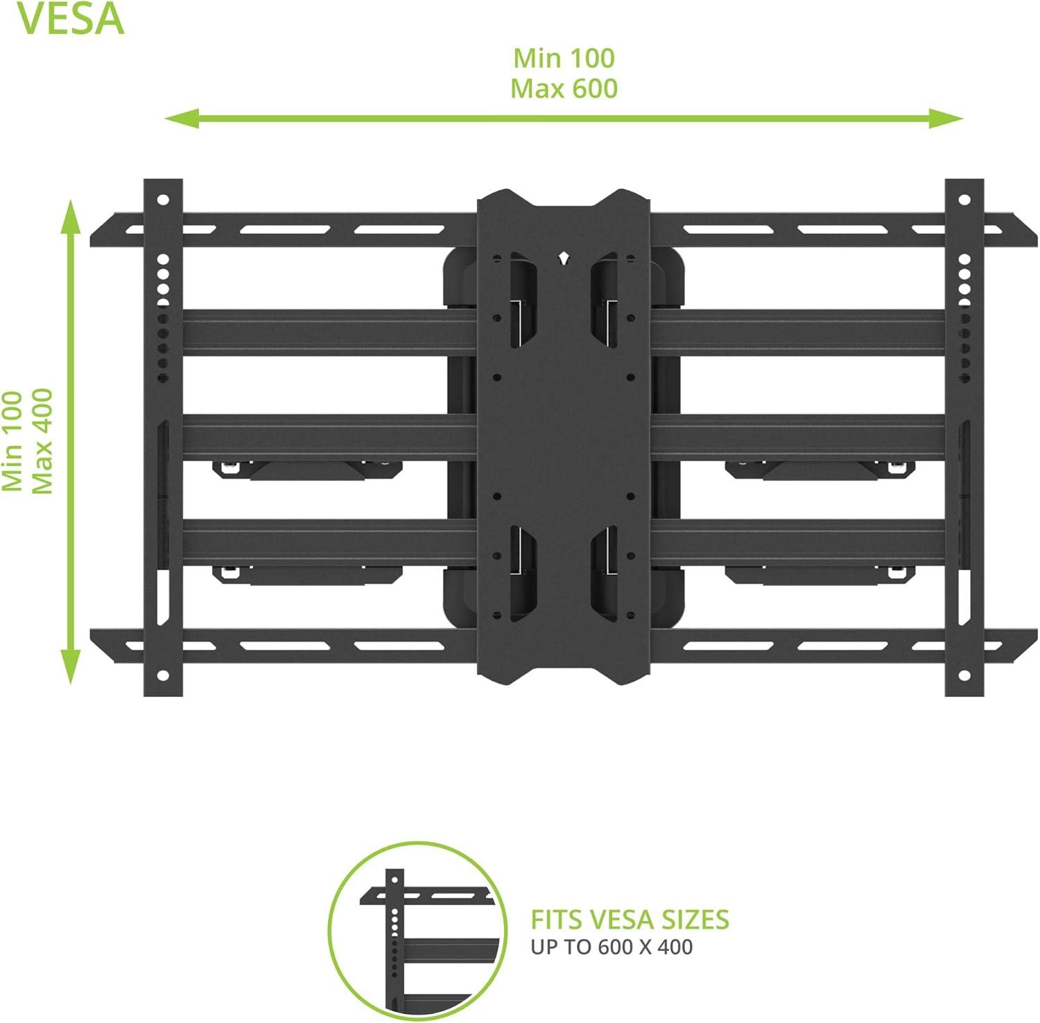 FlexiMount Black Steel Full-Motion Corner TV Mount for 37"-70"