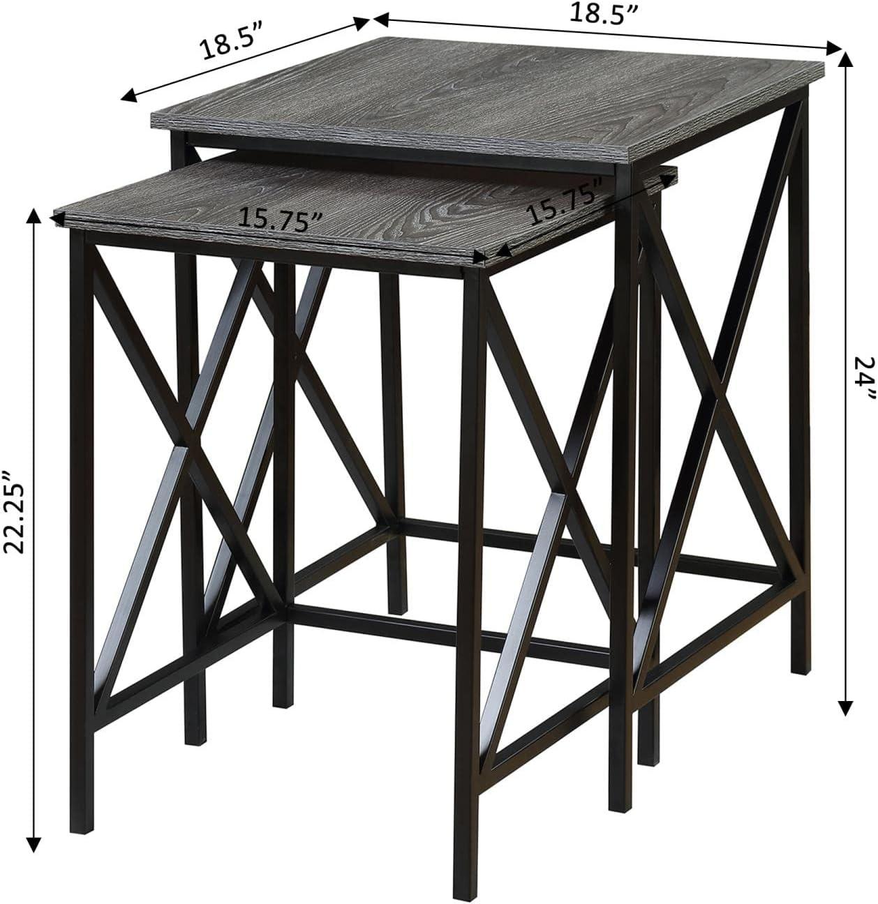 Convenience Concepts Tucson Nesting End Tables, Weathered Gray/Black