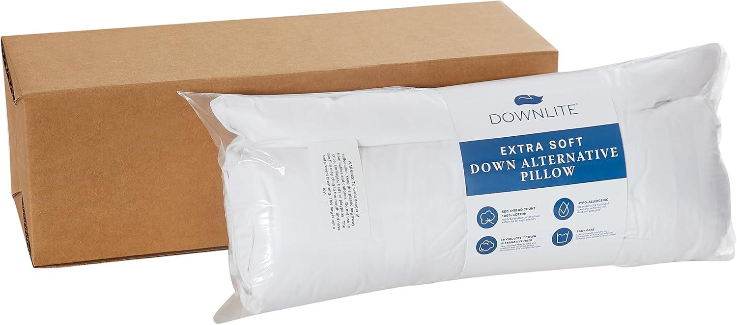 White Hypoallergenic Polyester King Pillow for Stomach Sleepers