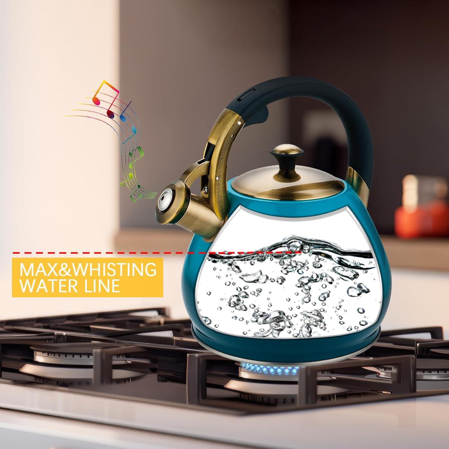 Tea Kettle -3.0 Quart Tea Kettles Stovetop Whistling Teapot Stainless Steel Tea Pots for Stove Top Whistle Tea Pot