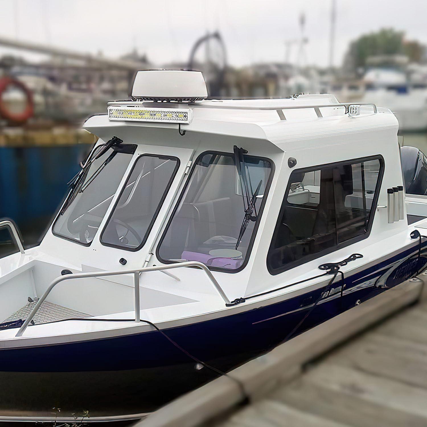 Nilight Marine LED Light Bar Navigation Lights 20Inch White Spot Flood Combo Ponton Boat Deck Dock Lights for Night Fishing T-top Stern Yacht Port Sailboat Trucks Tractors, 2 Years Warranty