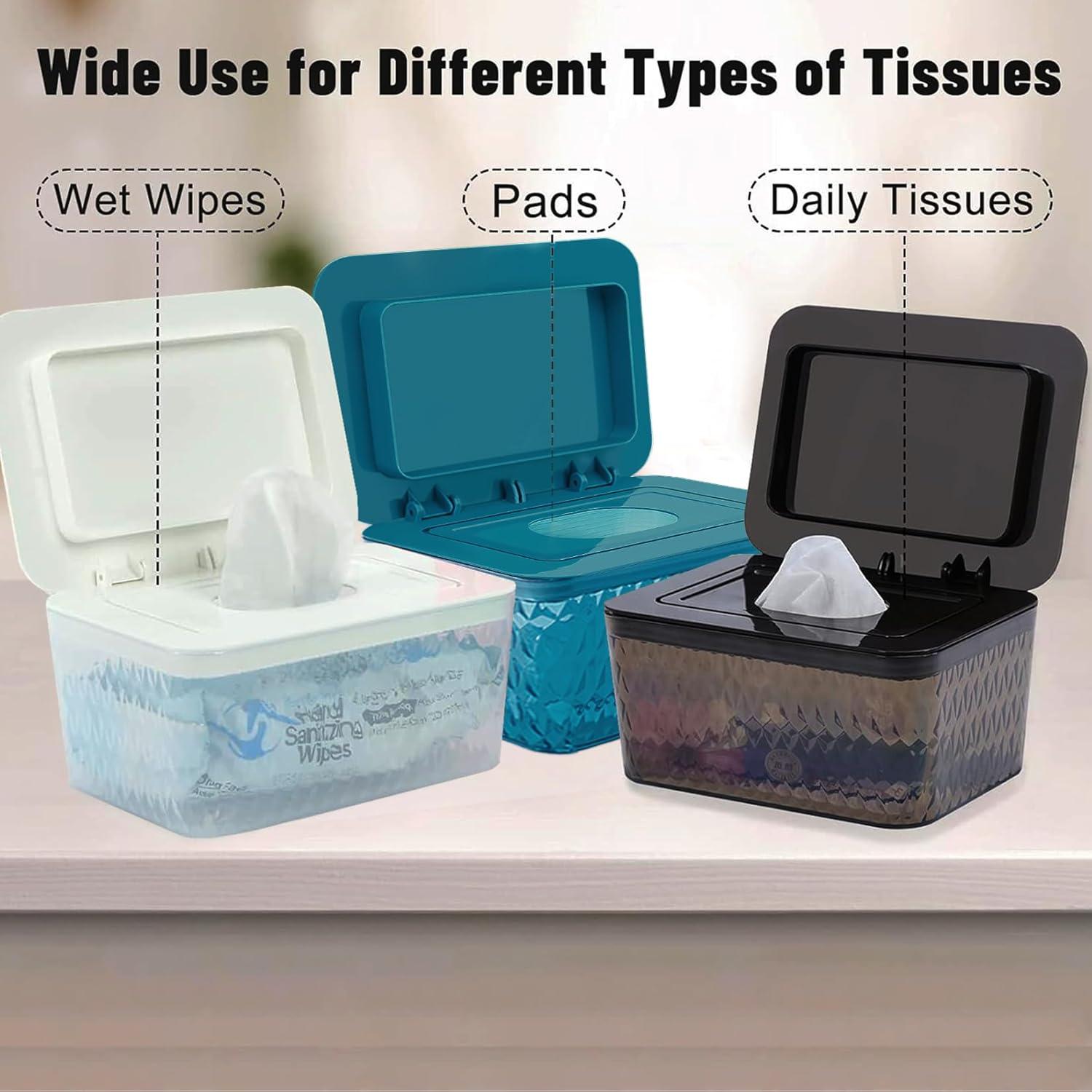 Hswt Wipes Dispenser Seal-Designed Wipe Dispenser Holder Wipes Case Box for Bathroom Keep Wipes Fresh, Dust-Proof & Non-Slip (6.7"x 4.7"x3.35")