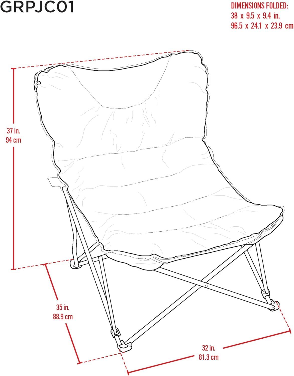 Camp & Go Portable Camping Chair with Retractable Cup Holder, Multicolor Stiped