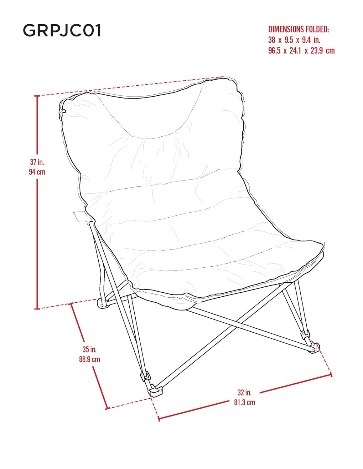 Camp & Go Portable Camping Chair with Retractable Cup Holder, Multicolor Stiped