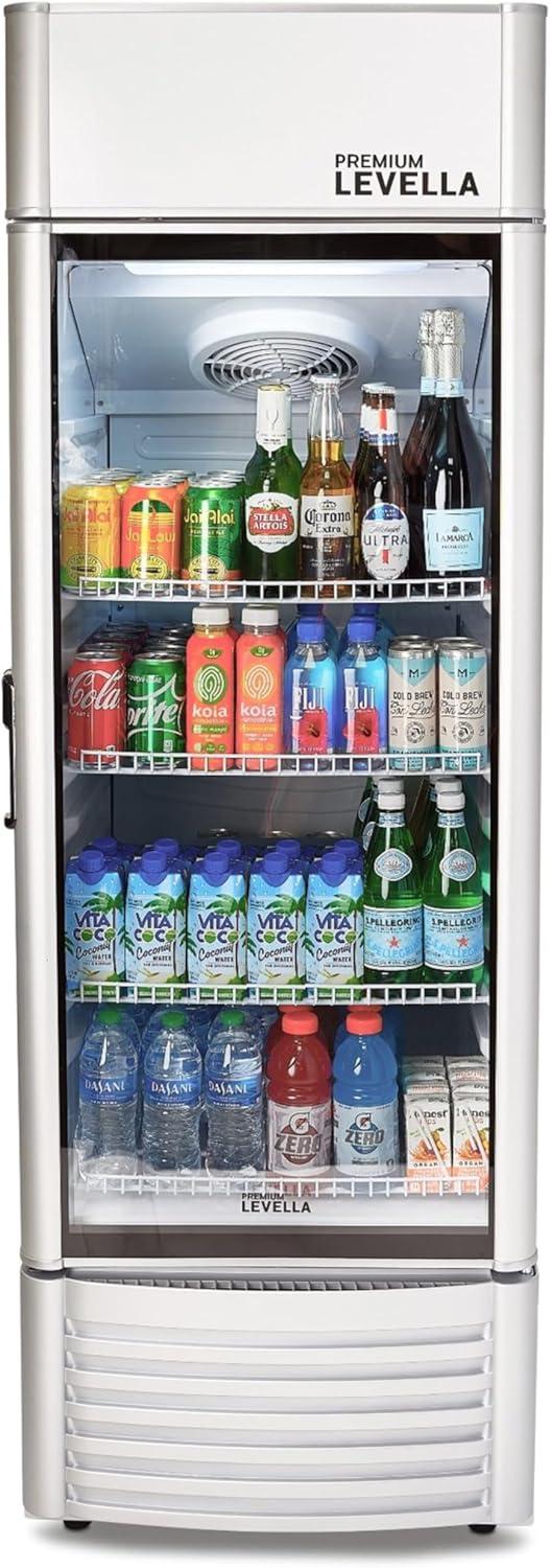 Premium Levella 9.0 cu. ft Single Door Commercial Refrigerator Beverage Cooler in Silver