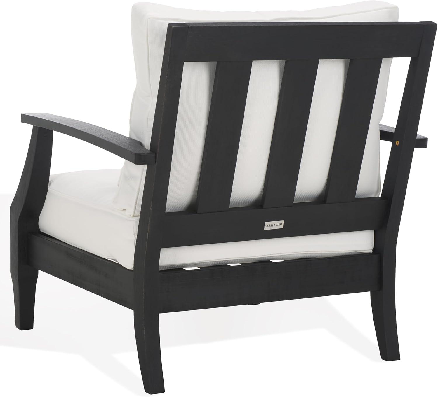 SAFAVIEH Couture Martinique Coastal Eucalyptus Wood Solid Armchair, Natural/Grey