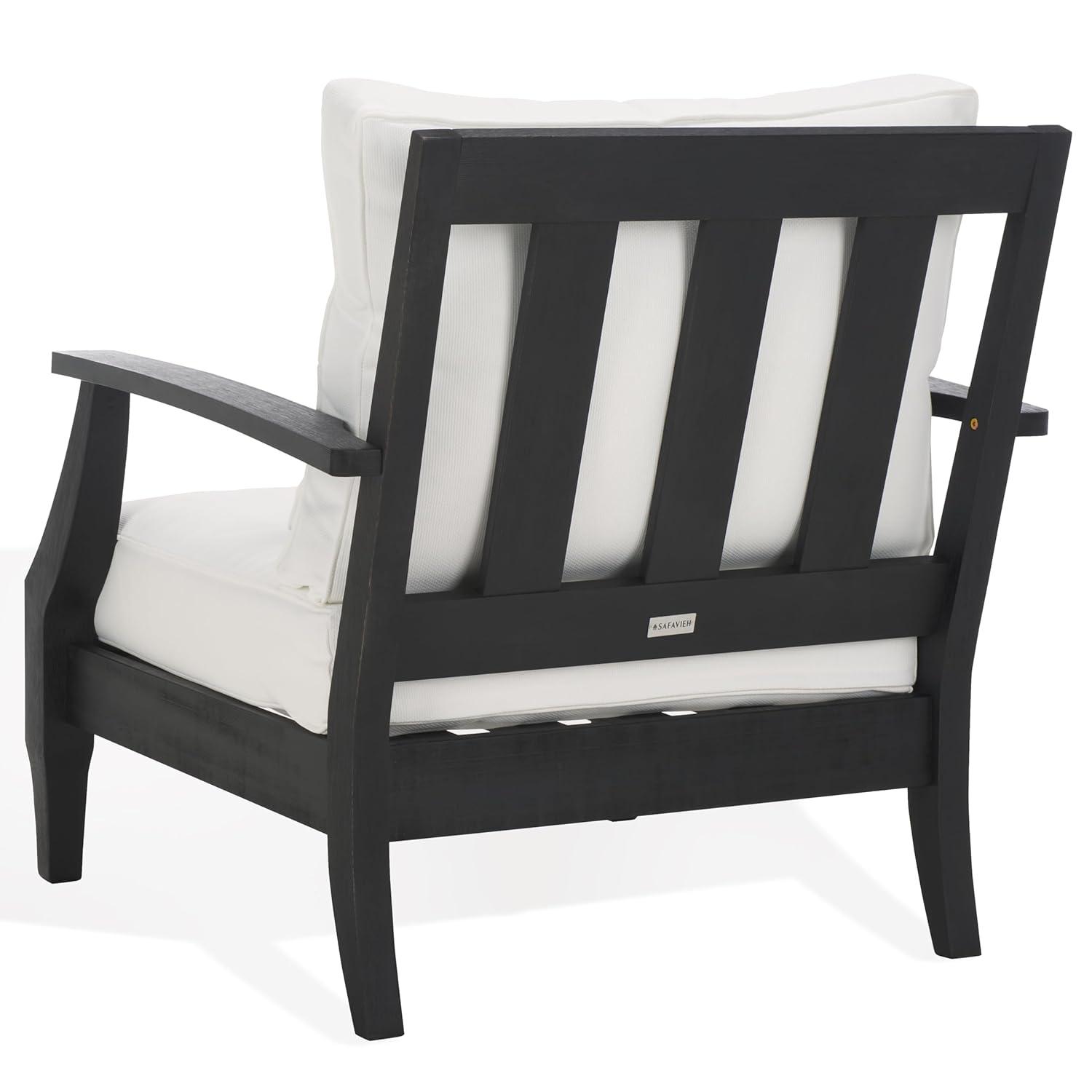 Ssafavieh Martinique Coastal Eucalyptus Wood Solid Print Armchair, Natural / Beige