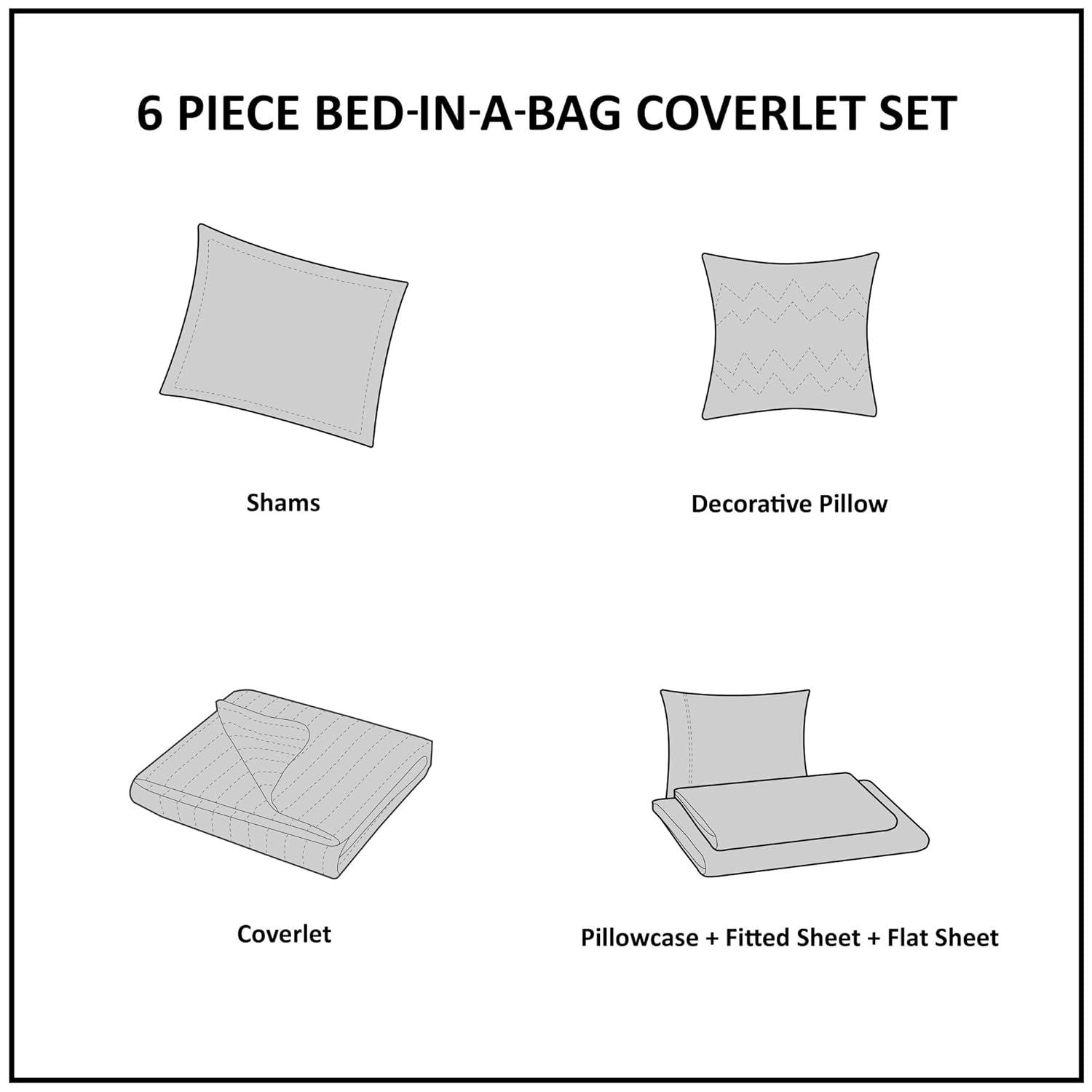 Madison Park Essentials Saben Microfiber Quilt Set with Cotton Bed Sheets