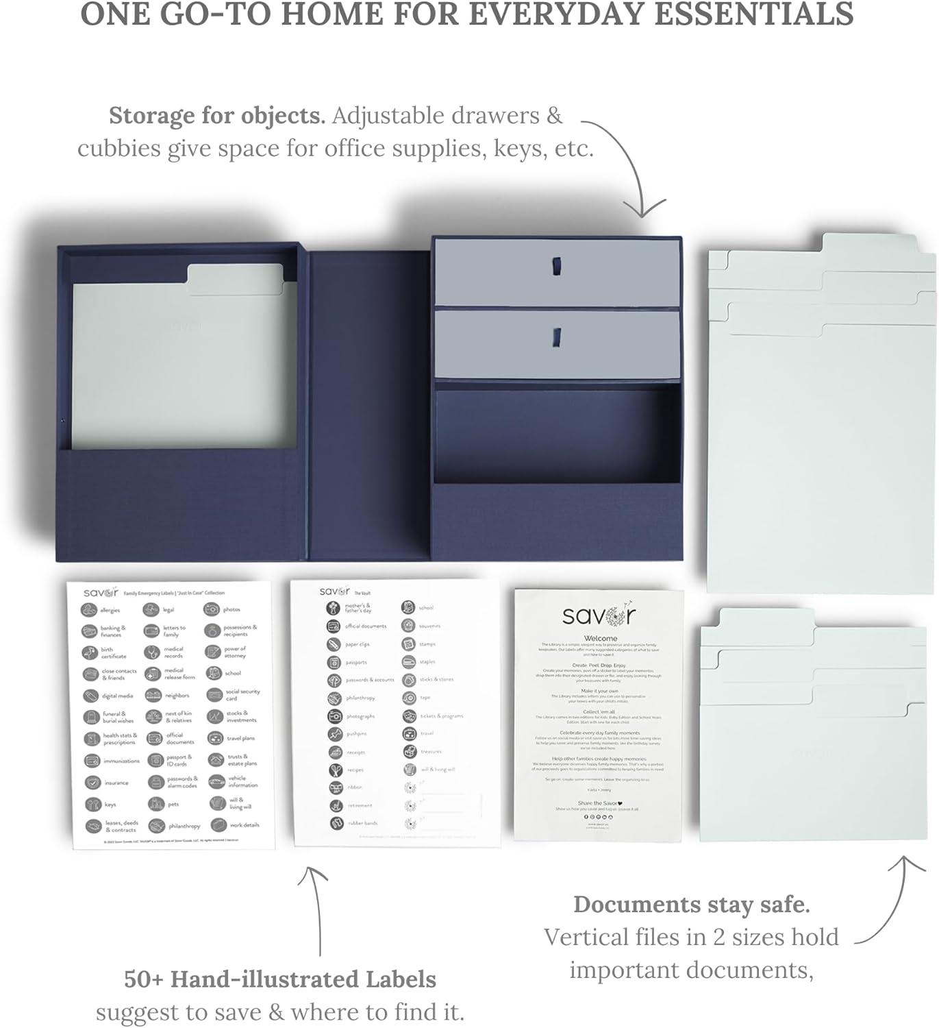 The Vault All-in-One Blue Desk Organizer