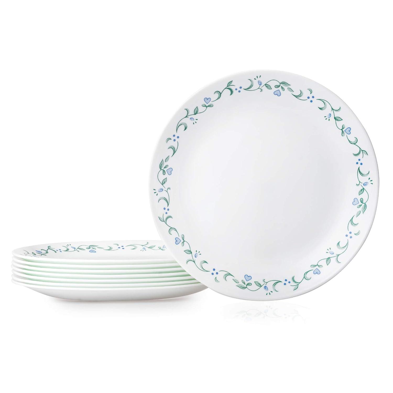 Corelle Livingware Country Cottage 10-1/4” Dinner Plate Vitrelle Glass (Set of 8)