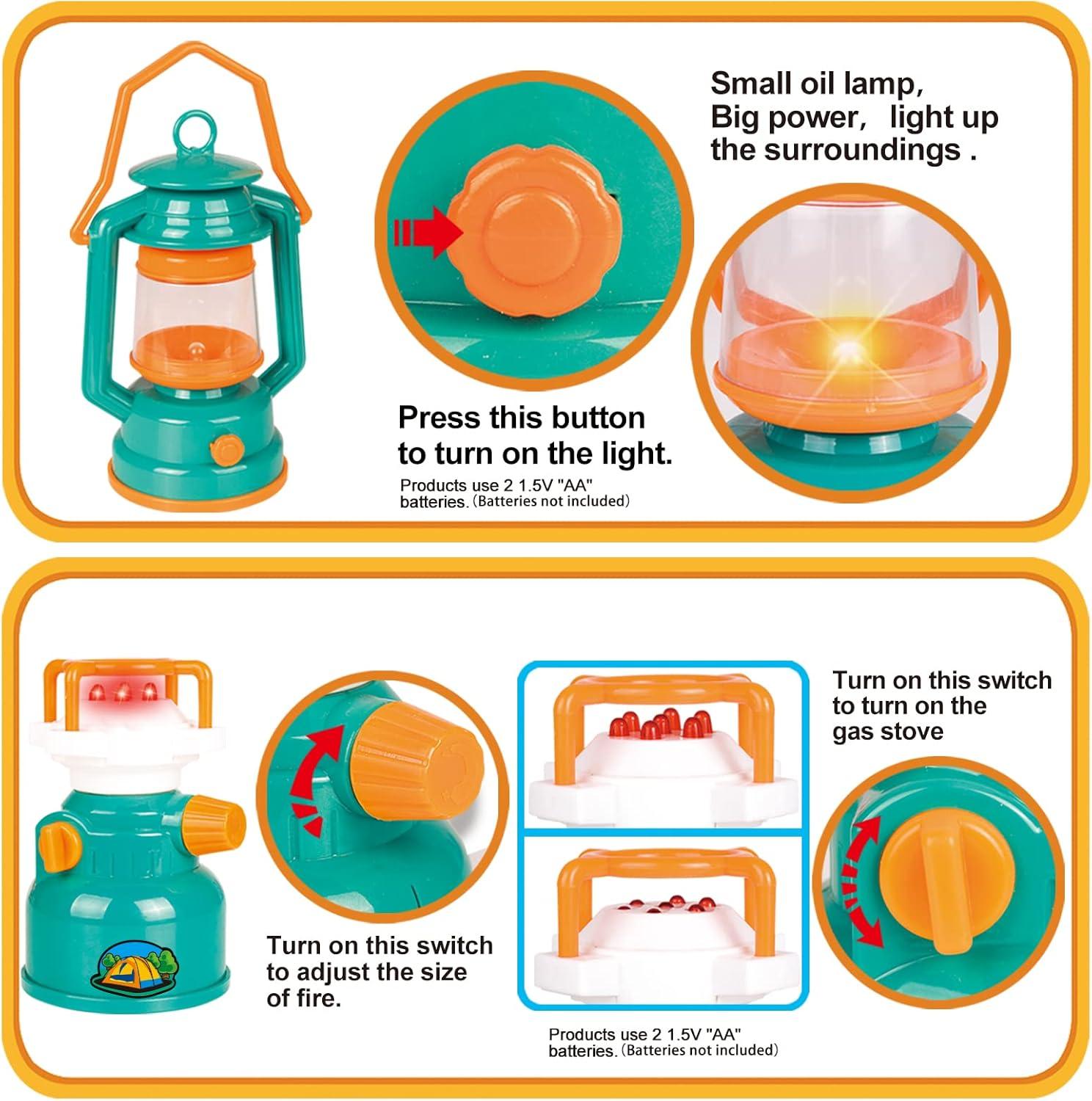 Fun Little Toys Camping Tent with Tools and Food, 18 pcs