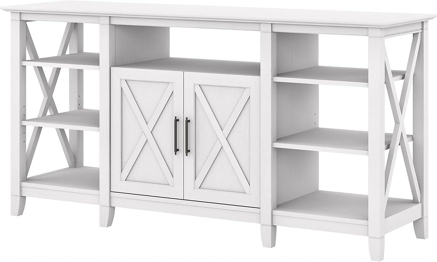 Key West Tall TV Stand for 65 Inch TV in Pure White Oak - Engineered Wood