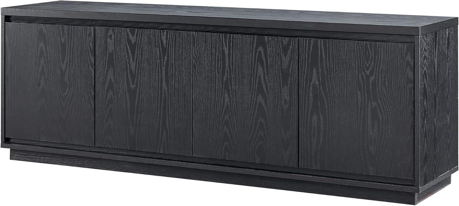 Presque 68" Black Grain Modern TV Stand with Enclosed Cabinets