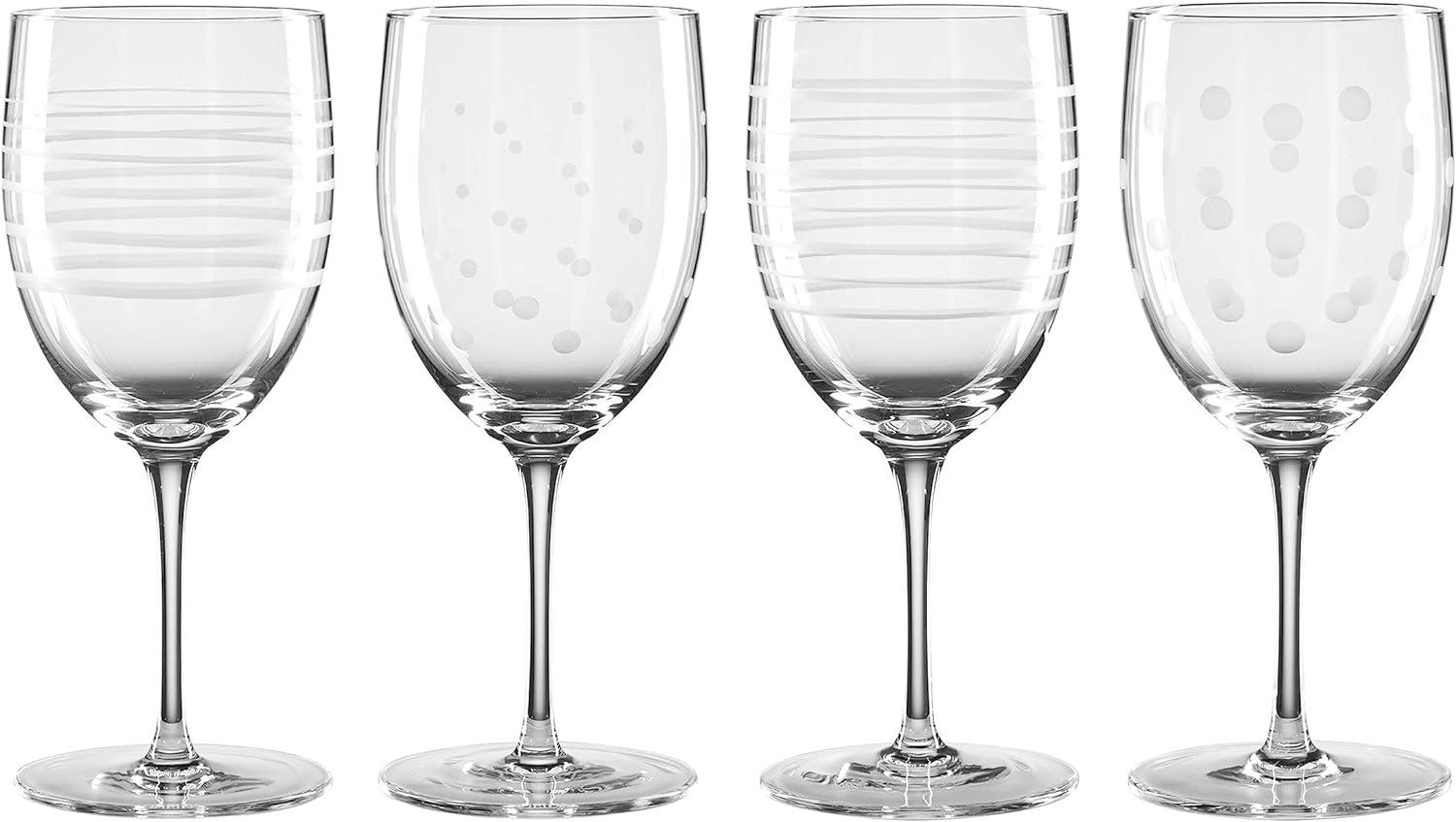 Oneida 4pc 14oz Mingle Etched Wine Glass Set