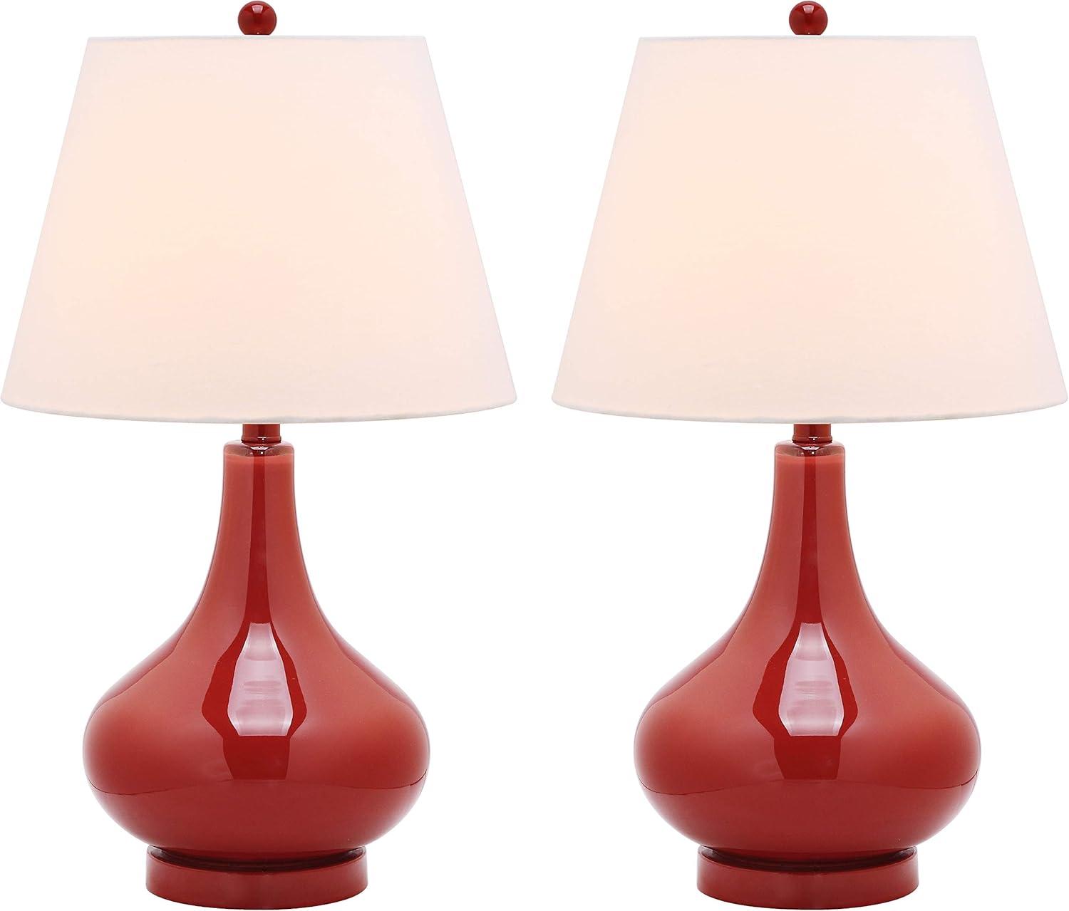 Amy Gourd Table Lamp (Set of 2) - 24 Inch Height - LIT4087 - Red - Safavieh