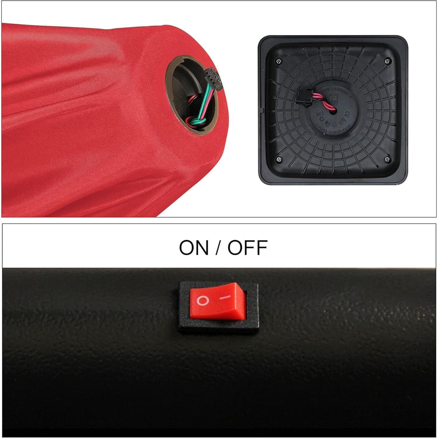 Blissun 9 ft Solar Umbrella, 32 LED Lighted Patio Umbrella, Table Market Umbrella, Outdoor Umbrella for Garden, Deck, Backyard, Pool and Beach (Red)