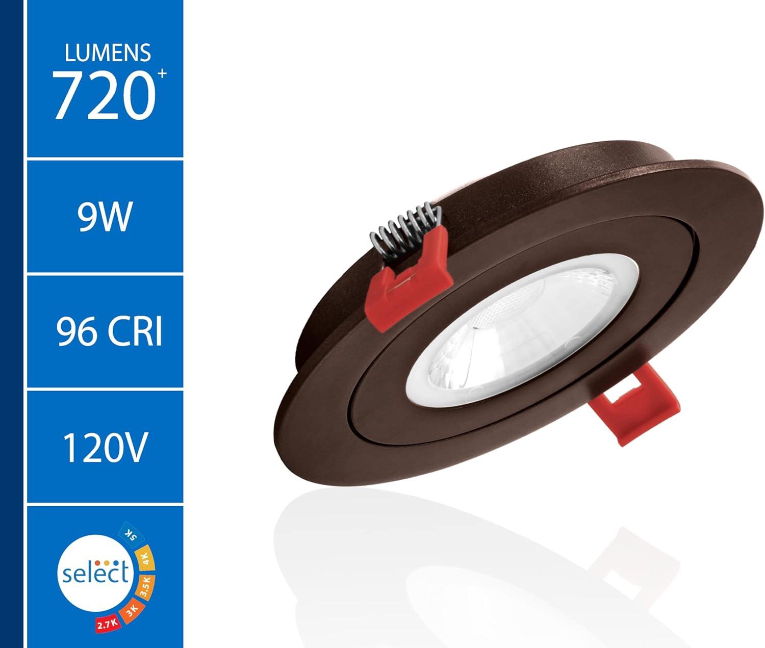 DGF43 4'' Selectable Color Temperature Dimmable Air-Tight IC Rated LED Canless Recessed Lighting Kit