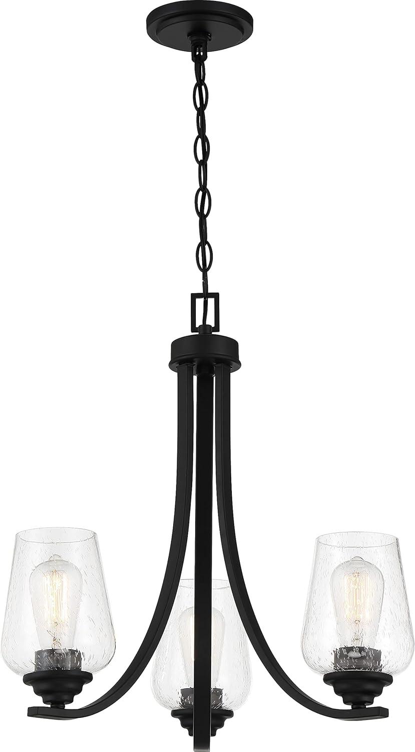 Shyloh Coal Finish 3-Light Chandelier with Clear Seeded Glass