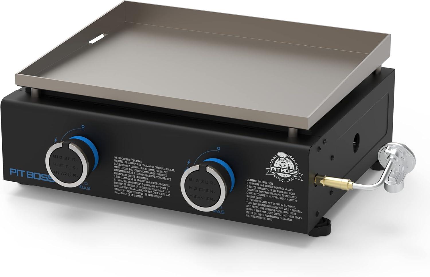 Pit Boss 2 - Burner Portable Propane Flat Top Gas Griddle with Cover