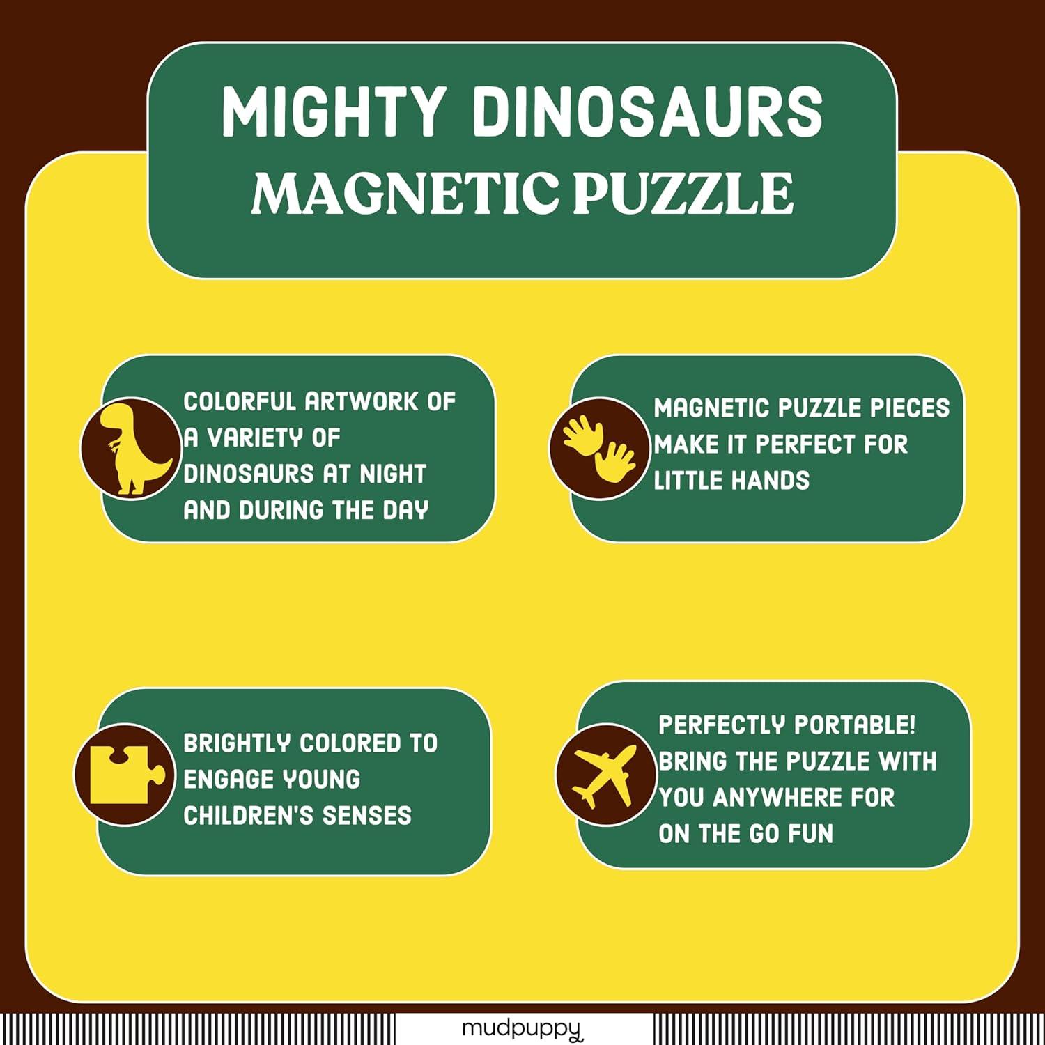 Mighty Dinosaurs Magnetic 20-Piece Puzzle Set