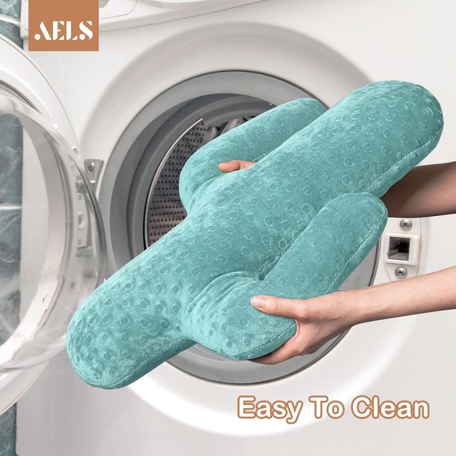 AELS Set of 2 Cactus Decorative Throw Pillows, 22"& 14" Cactus Plush Pillow Set, 3D Office Nap Pillow, Cute Succulent Throw Pillow for Nursery Bedroom Room Decor, Blue Green & Sage Green