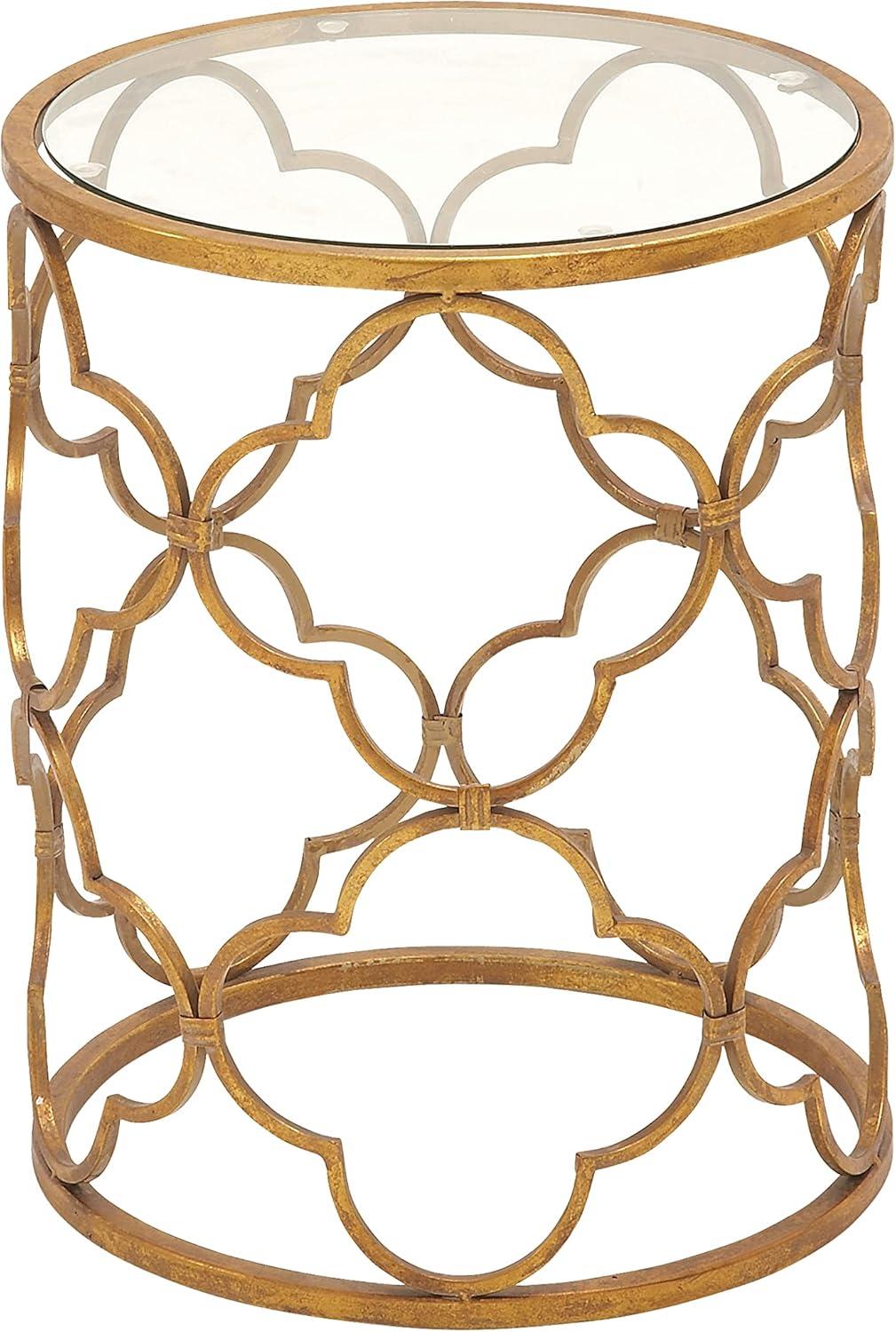 20" Contemporary Metal Accent Table Gold - Olivia & May