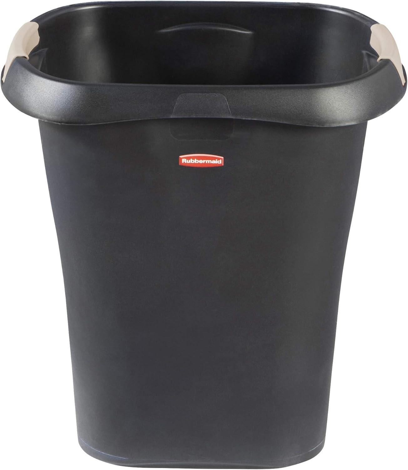 Rubbermaid 8 Gallon Plastic Home/Office Wastebasket Trash Can with Liner Lock