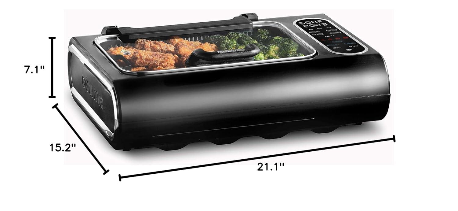 Gourmia Gourmia 6?Qt Smokeless Indoor Grill & Air Fryer FoodStation with Smoke Extracting Technology