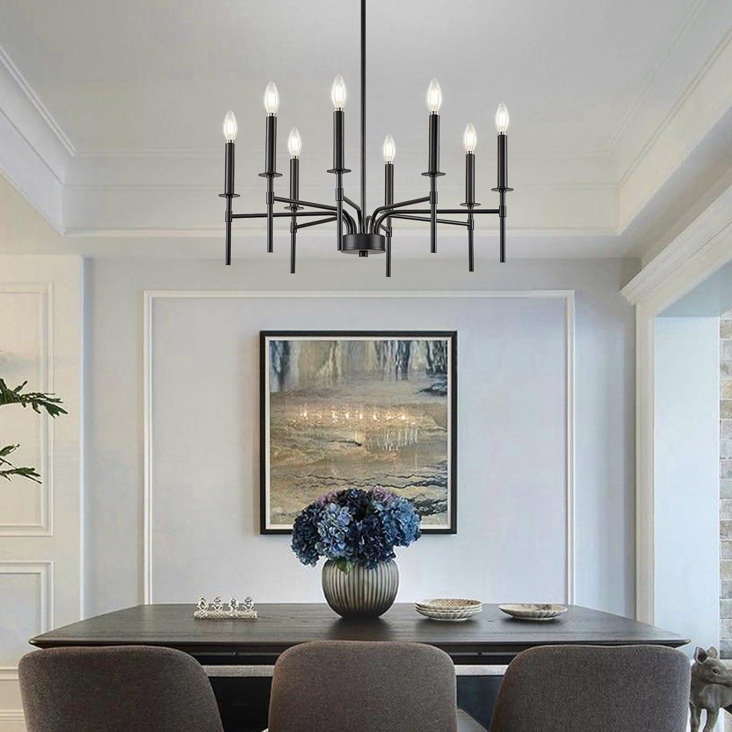 Trudeau 8-Light Modern Dining Room Candle Chandelier Light Fixture