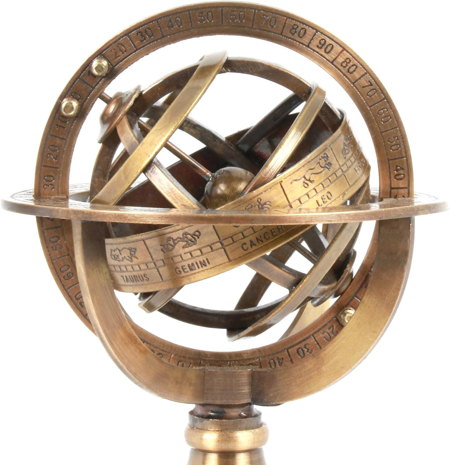 Thor Brass Globe Armillary Unique Table Decor