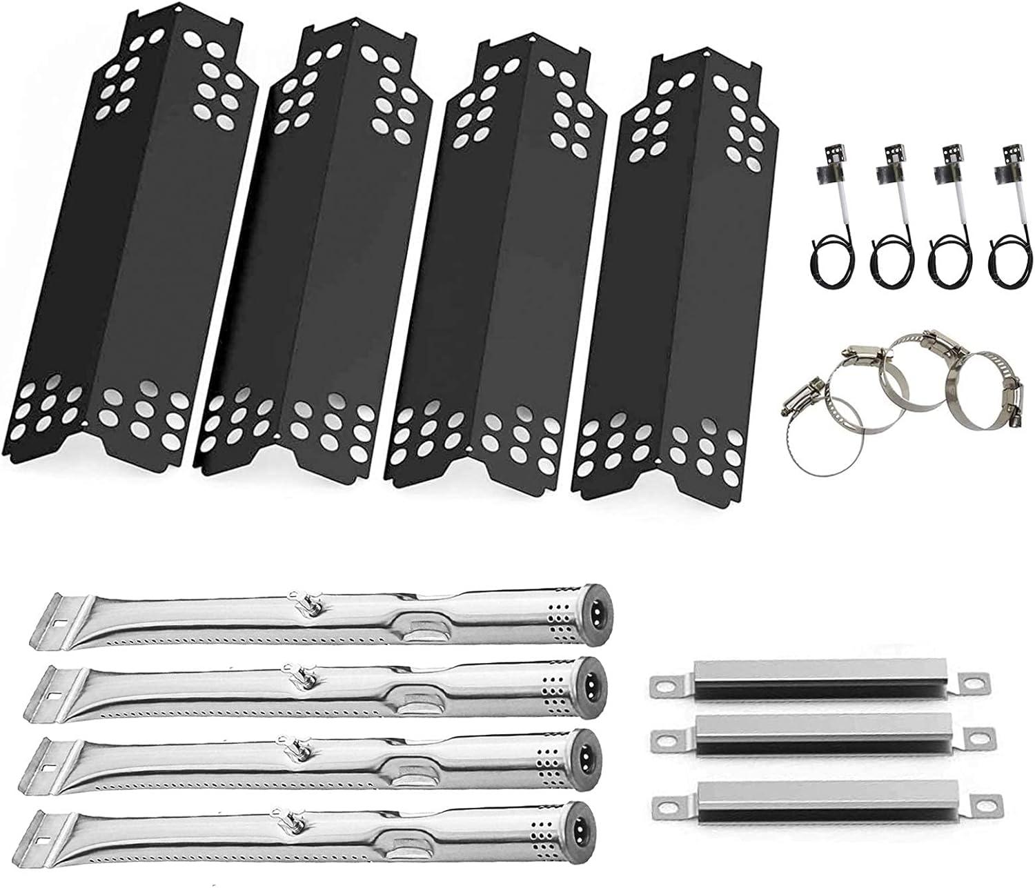 Uniflasy Grill Replacement Parts for Charbroil 463436215, 463439915, 463436214, 463436213, 467300115, 463439914, 463432114 Gas Grills, Heat Plate Shield Grill Burner Carryover Tube Grill Igniter