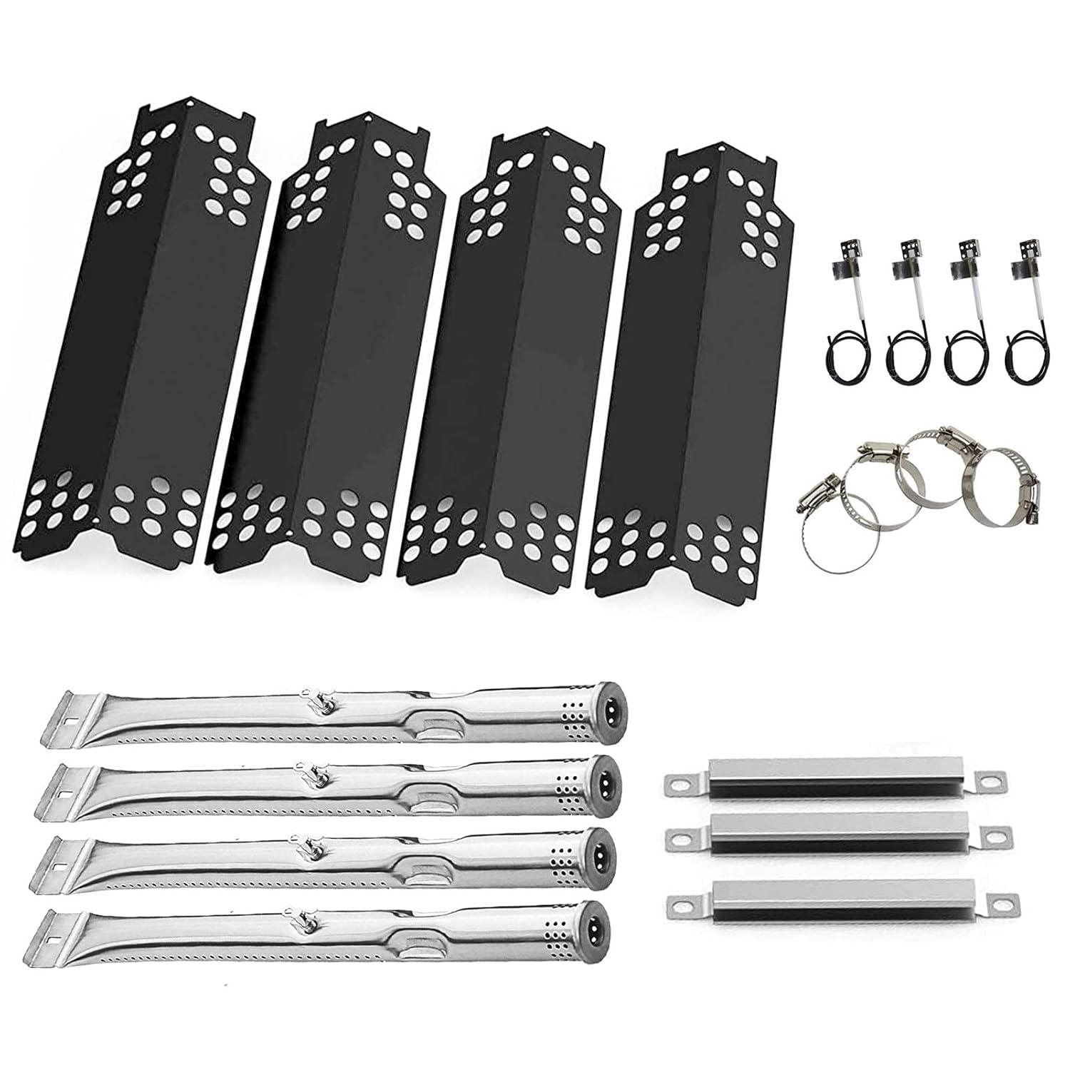 Uniflasy Grill Replacement Parts for Charbroil 463436215, 463439915, 463436214, 463436213, 467300115, 463439914, 463432114 Gas Grills, Heat Plate Shield Grill Burner Carryover Tube Grill Igniter