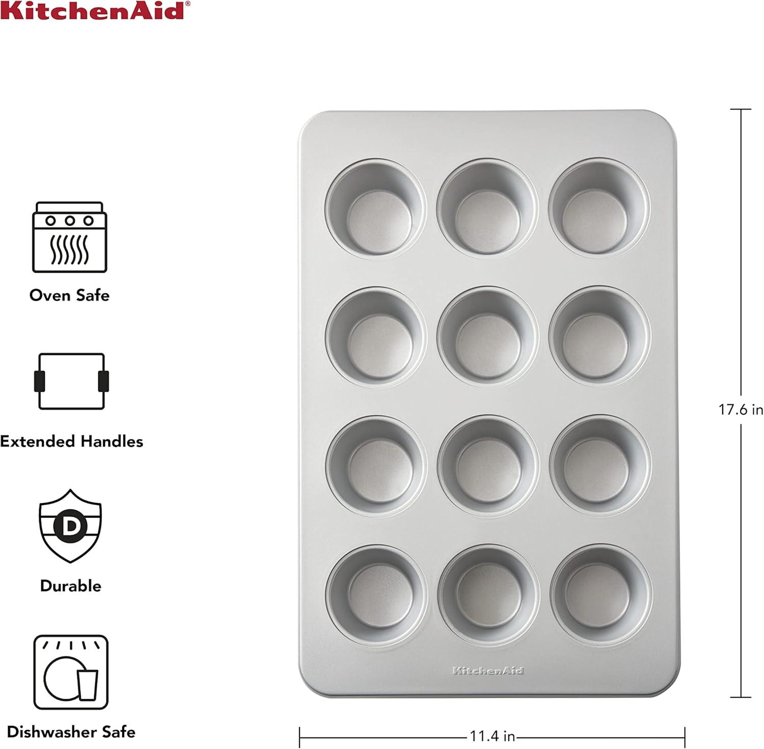 Kitchenaid Metal 0.8MM Non-slip 12 Cup Muffin Pan