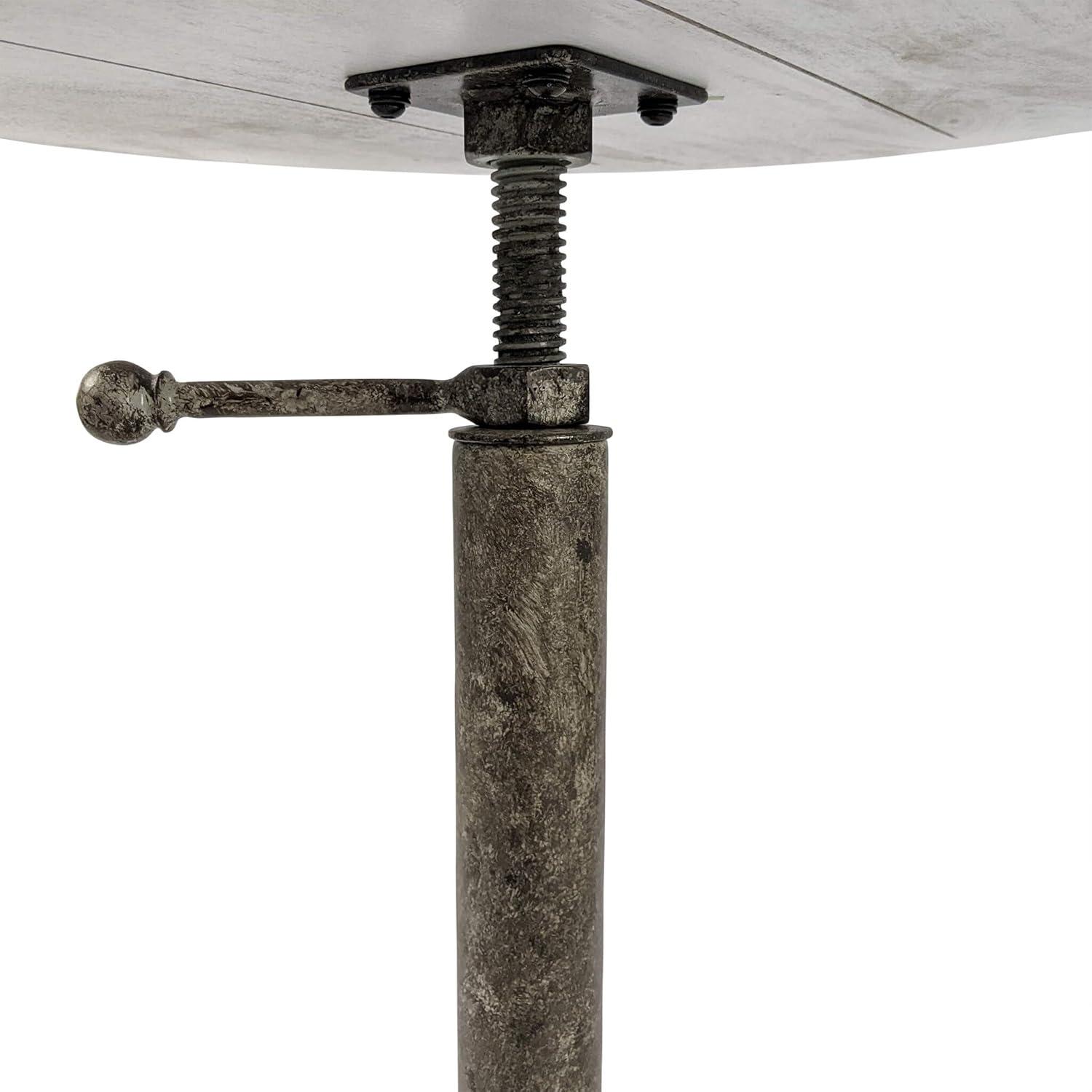 Carolina Living Colton Adjustable Vintage Table Natural Driftwood/Aged Iron: Mango Wood, Iron Frame, 30 Day Warranty